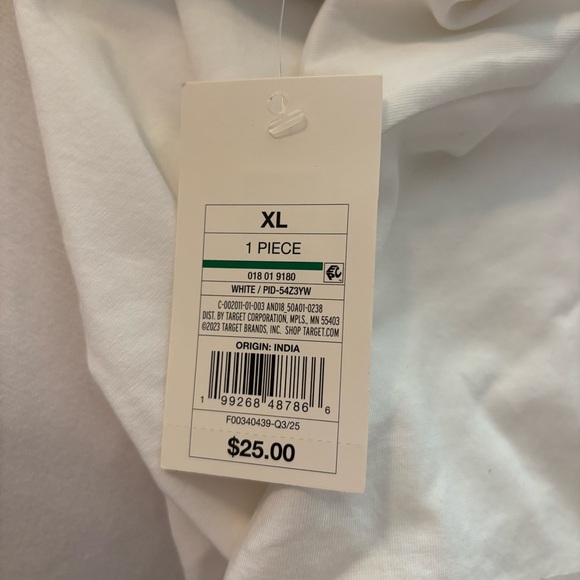 a new day x Target White Short Sleeve Top Bow Silver Rhinestone Beaded Neckline - Picture 7 of 9